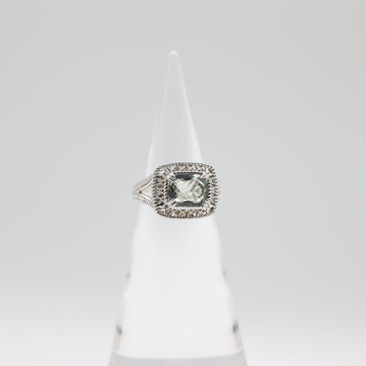 Gabriel & Co. 925 Sterling Silver 11x9mm Green Quartz Ring Size 9.75
