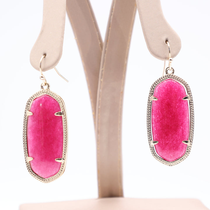 Kendra Scott Red Glass Gold Plated Statement Earrings