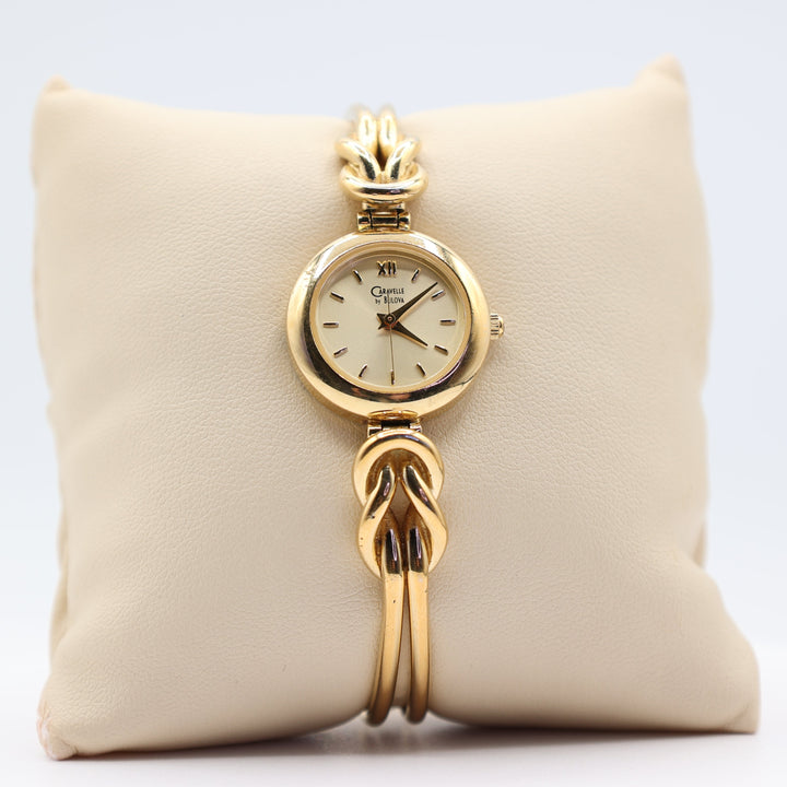 Caravelle by Bulova Vintage Gold Tone Bracelet 23mm Quartz Watch