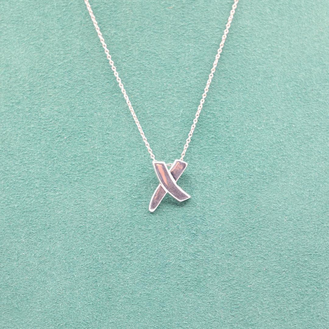 Tiffany & Co. 925Silver Paloma's Graffitti X Pendant Necklace