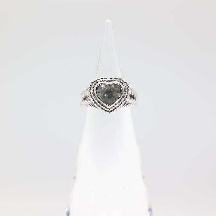 Judith Ripka 925 Sterling Silver Green Prasiolite Heart Cluster Ring- Size 6.75- 11g