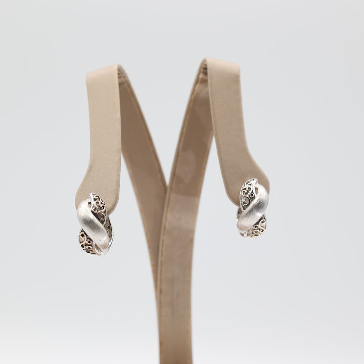 Gabriel and Co 925 Silver and 18k Accent Twisted Hoop Earrings