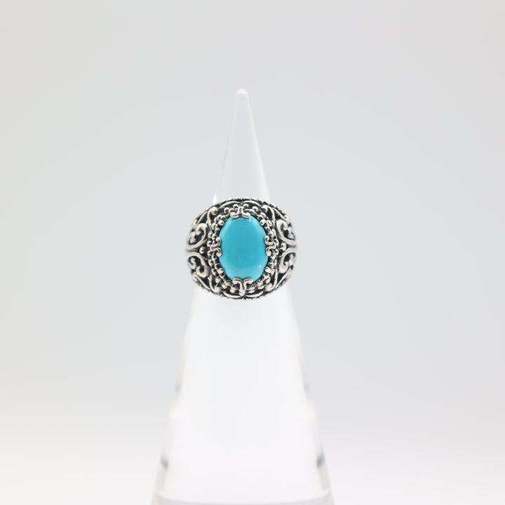 Sterling Silver Turquoise Ring by Carolyn Pollack Size 7.75