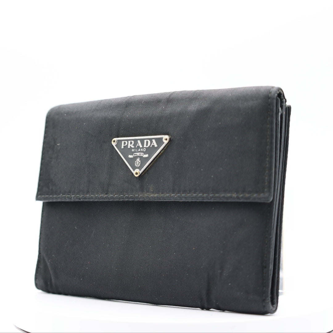 Prada Bifold Nylon Coin Wallet