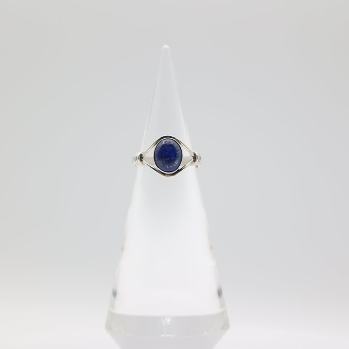 925 Sterling Silver Blue Lapis Ring 10x8mm Size 9.75