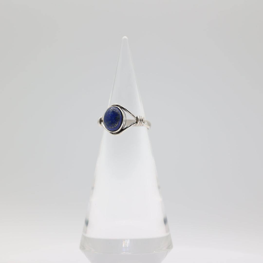 925 Sterling Silver Blue Lapis Ring 10x8mm Size 9.75