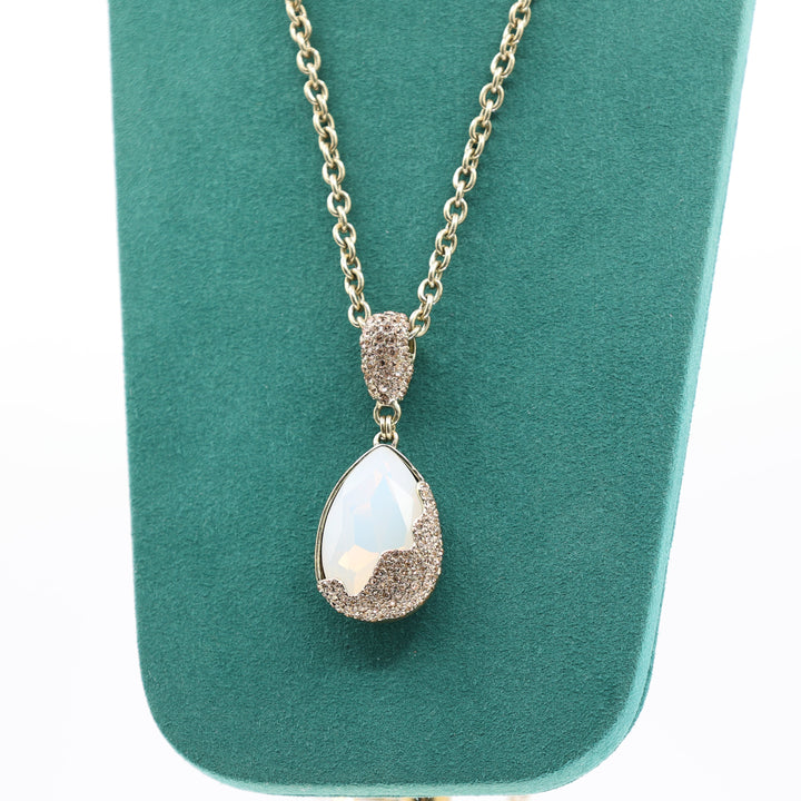 Heidi Daus Gold Tear Drop Rhinestone Necklace
