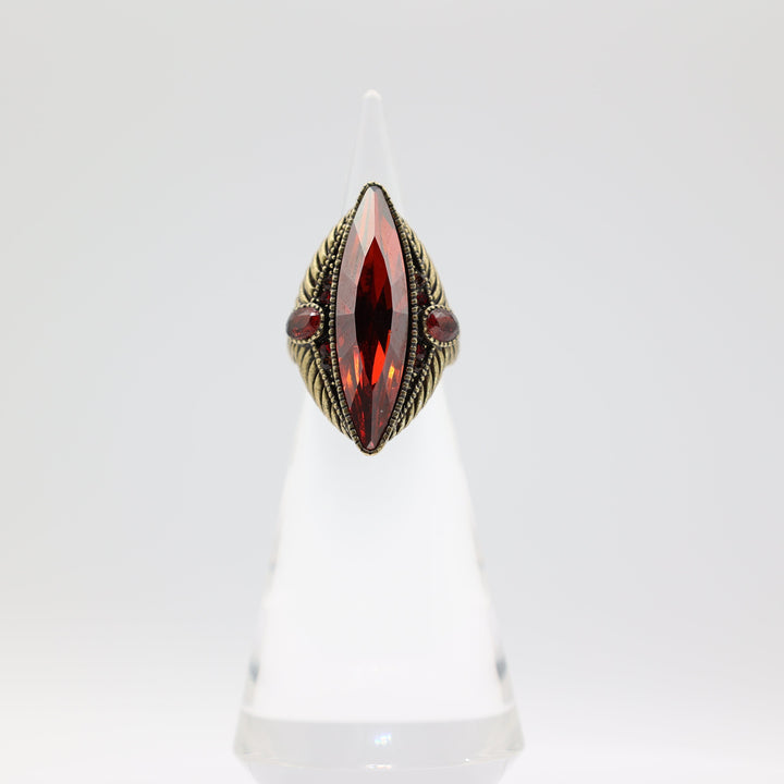 Heidi Daus Red Marquise Stone Ring Size 7.75