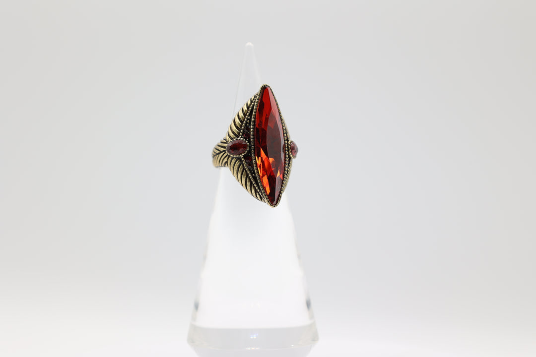 Heidi Daus Red Marquise Stone Ring Size 7.75