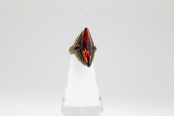 Heidi Daus Red Marquise Stone Ring Size 7.75