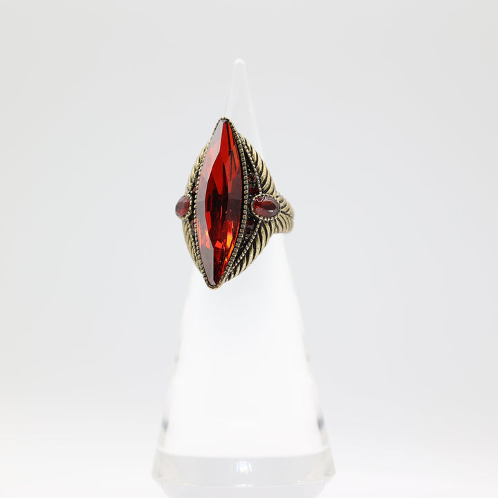 Heidi Daus Red Marquise Stone Ring Size 7.75