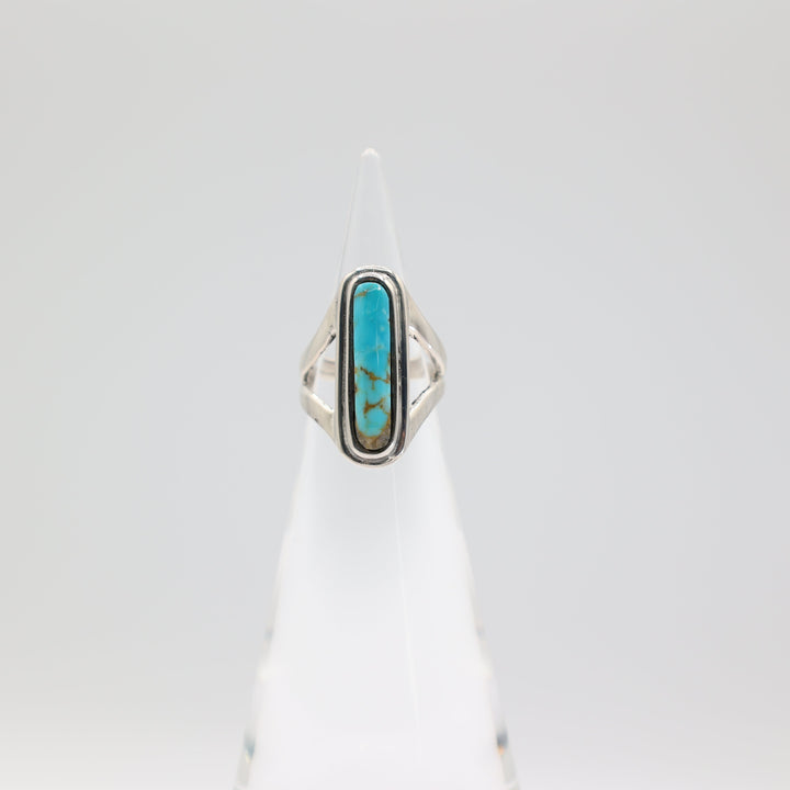925 Sterling Silver Turquoise Navajo Ring Size 5.25