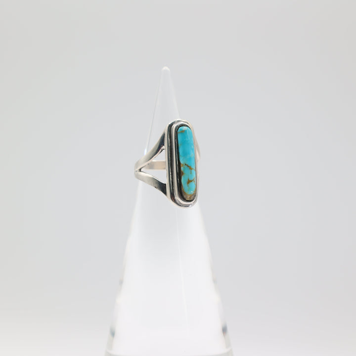 925 Sterling Silver Turquoise Navajo Ring Size 5.25