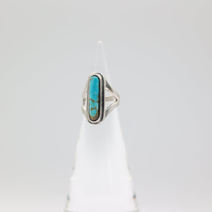 925 Sterling Silver Turquoise Navajo Ring Size 5.25