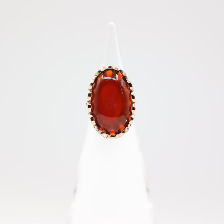 10k Yellow Gold Red Jasper Stone 13.5mmx22mm Ring - Size 5