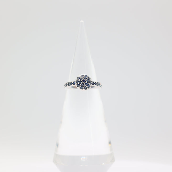Judith Ripka 925 Sterling Silver Blue Spinel Cluster Ring Size 11