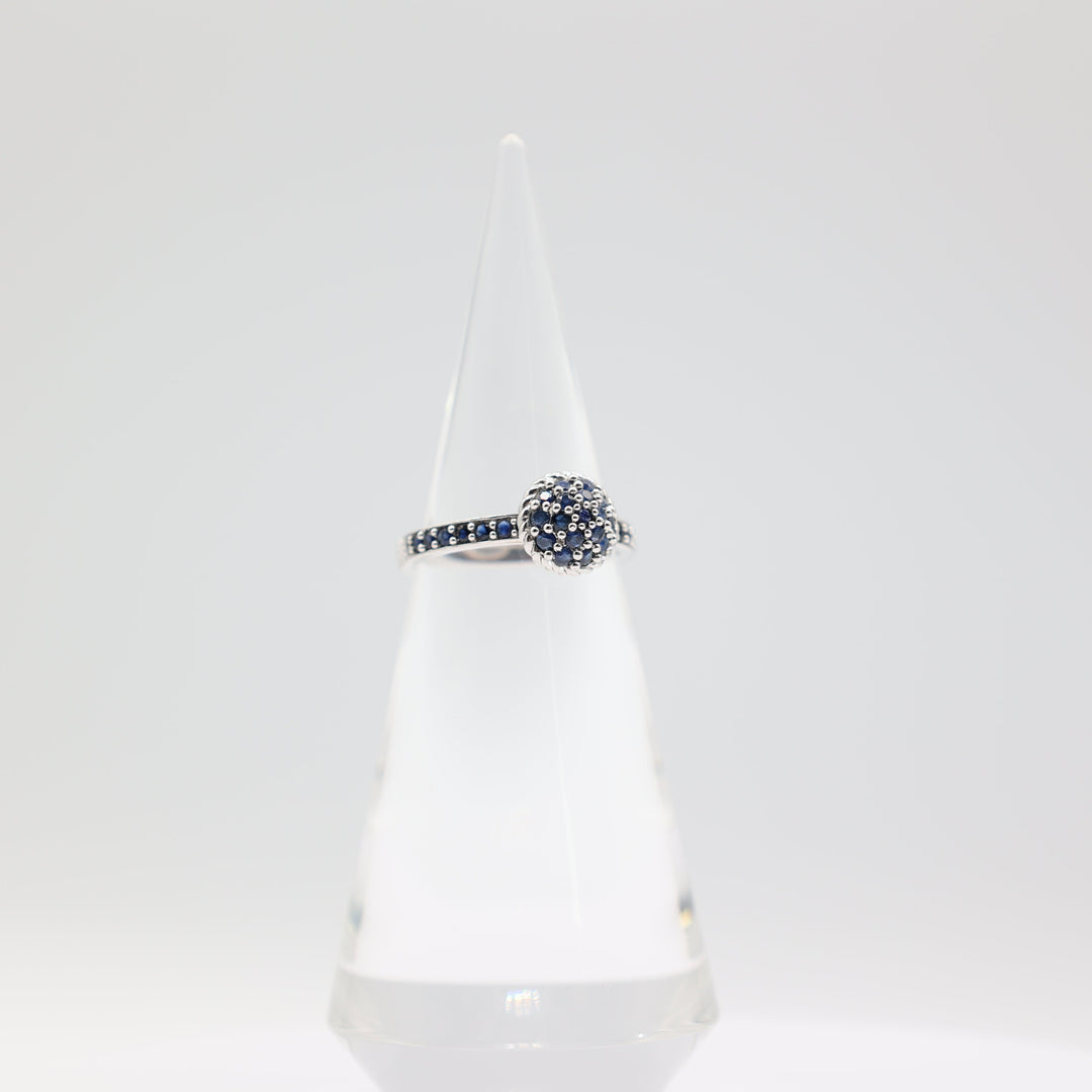 Judith Ripka 925 Sterling Silver Blue Spinel Cluster Ring Size 11