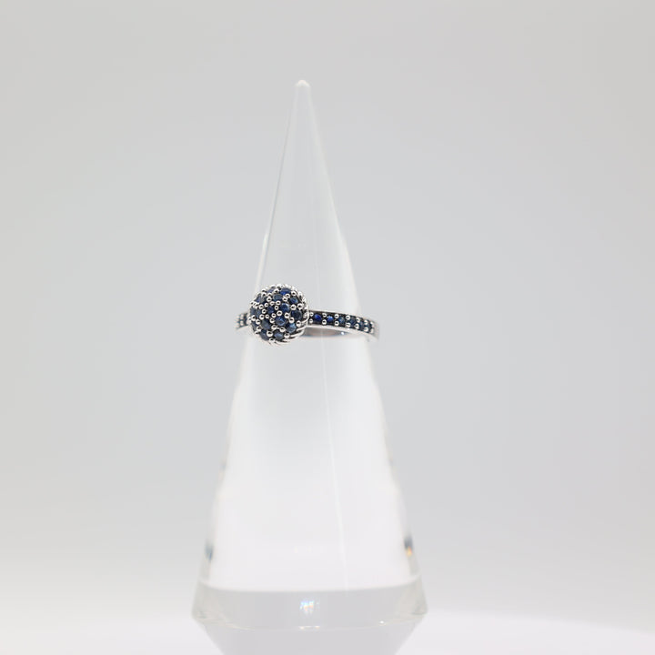 Judith Ripka 925 Sterling Silver Blue Spinel Cluster Ring Size 11
