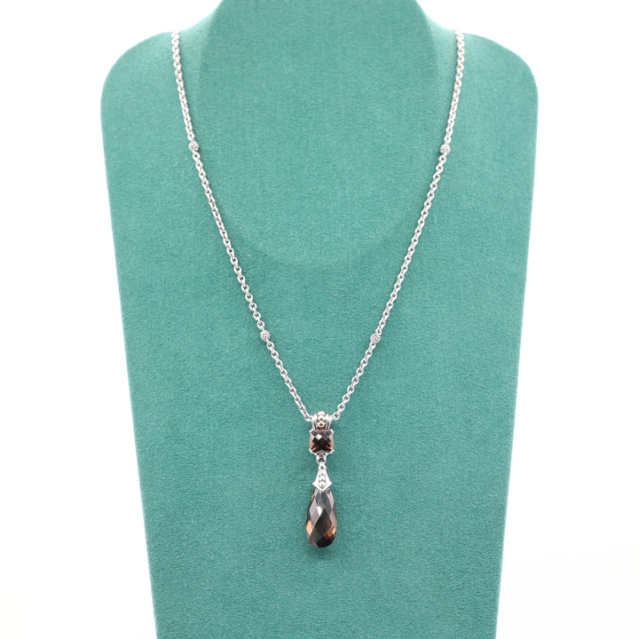 Lagos 925 Sterling Silver Smokey Quartz 18" Pendant Necklace