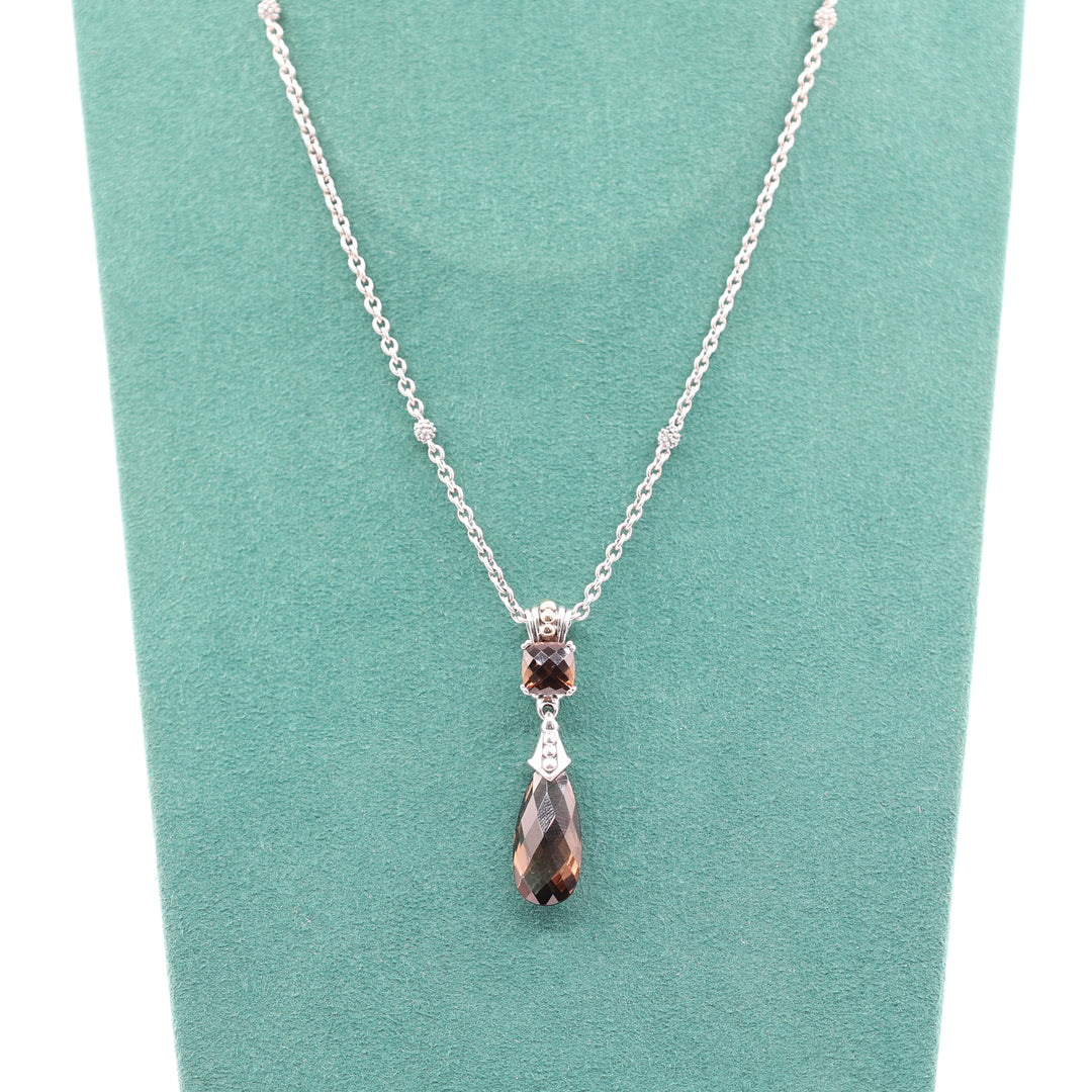 Lagos 925 Sterling Silver Smokey Quartz 18" Pendant Necklace