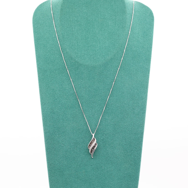 14k White Gold Chocolate Diamond Pendant Necklace