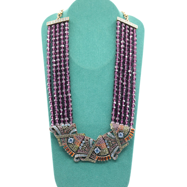 Heidi Daus Purple Necklace with Multicolored Crystals