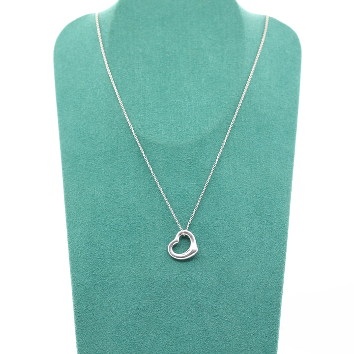 Tiffany & Co. Elsa Peretti 925 Sterling Silver Open Heart Necklace
