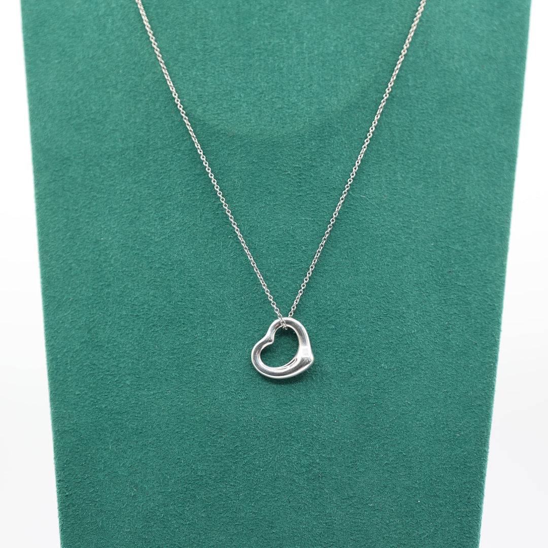 Tiffany & Co. Elsa Peretti 925 Sterling Silver Open Heart Necklace