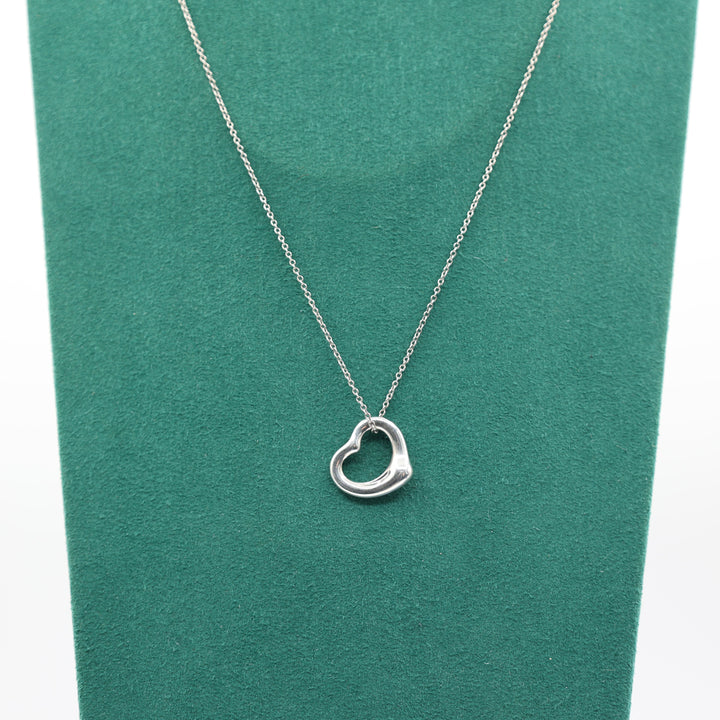 Tiffany & Co. Elsa Peretti 925 Sterling Silver Open Heart Necklace