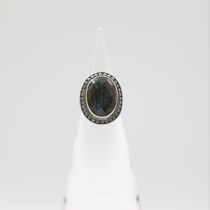 Jay King Sterling 925 Labradorite Ring 18x13mm Size 7.75