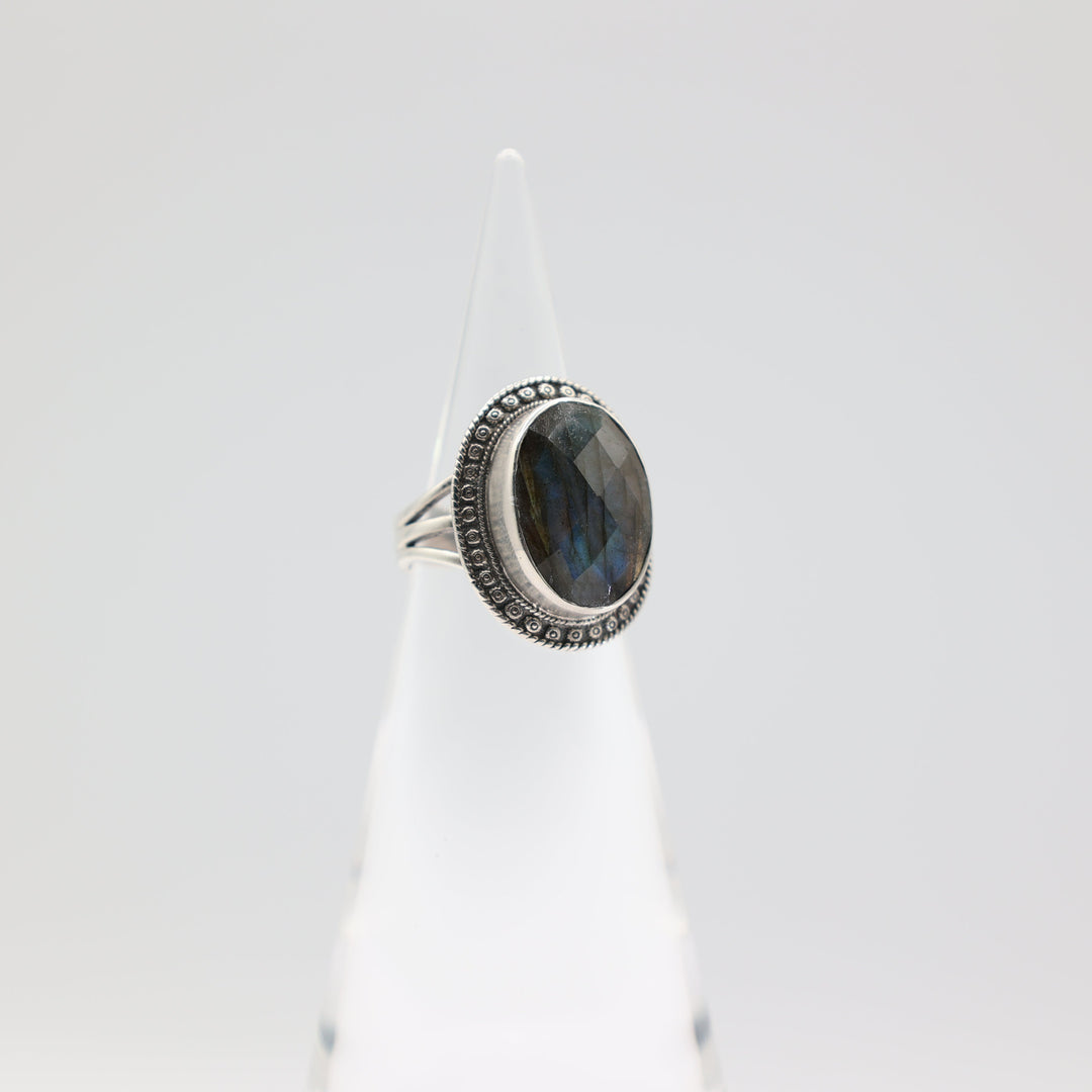 Jay King Sterling 925 Labradorite Ring 18x13mm Size 7.75