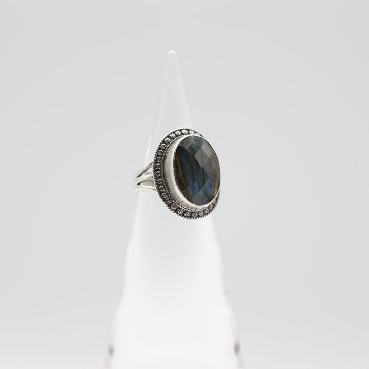 Jay King Sterling 925 Labradorite Ring 18x13mm Size 7.75