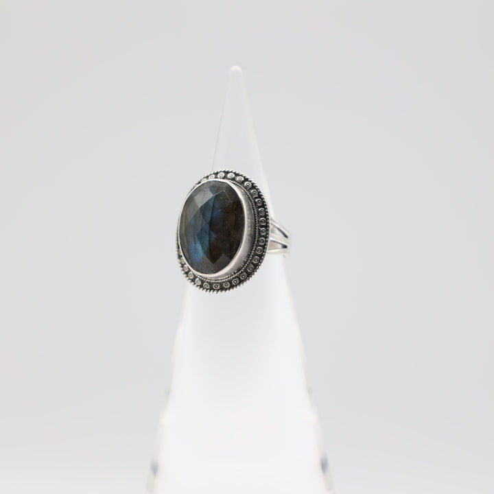 Jay King Sterling 925 Labradorite Ring 18x13mm Size 7.75
