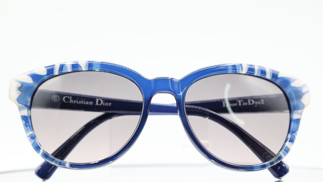 Christian Dior TieDye2 98MEU Blue Round Cateye Sunglasses