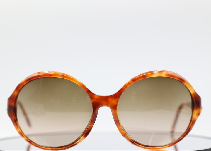 Bvlgari 8033-B Brown Gradient Tortoise Round with Swarovski Crystals Women's Sunglasses