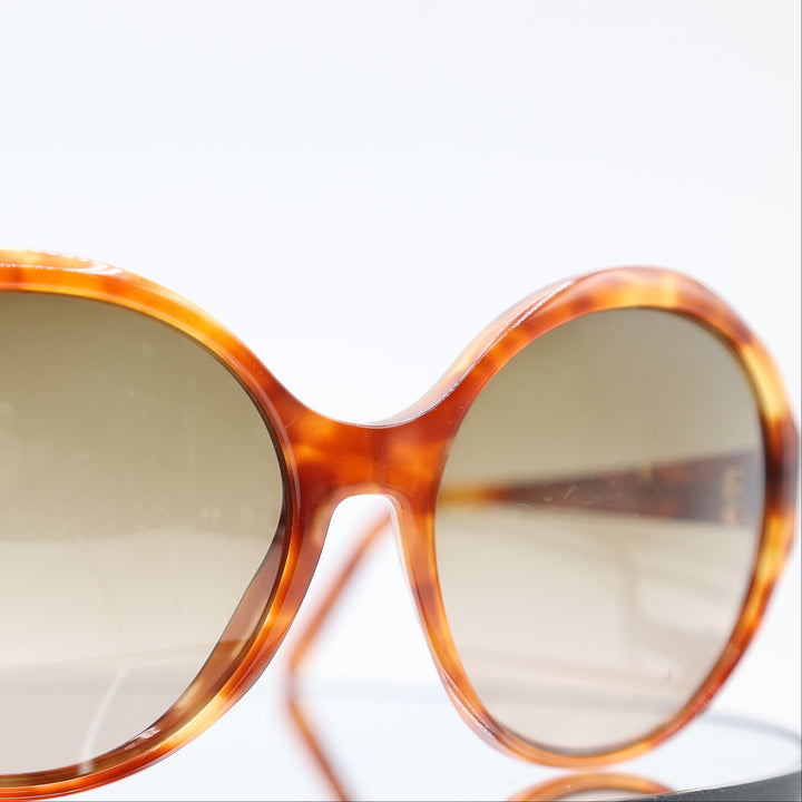 Bvlgari 8033-B Brown Gradient Tortoise Round with Swarovski Crystals Women's Sunglasses