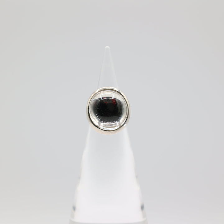 925 Sterling Silver Dome Clear Crystal Ring Size 7