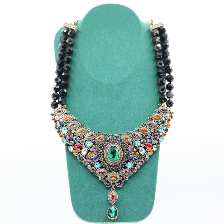 Heidi Daus "Worth Waiting For" Crystal Drop Statement Necklace Multicolored Bib Necklace