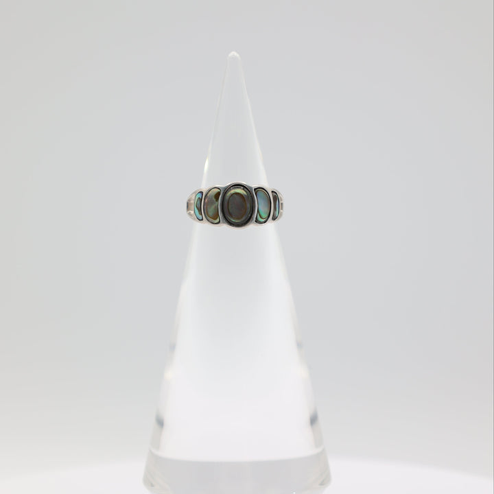 925 Sterling Silver Abalone Ring Size 6