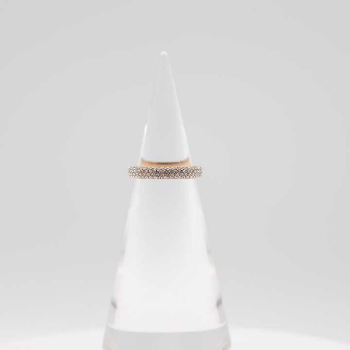 Michael Kors Rose Gold Tone Crystal Pave Ring Size 8