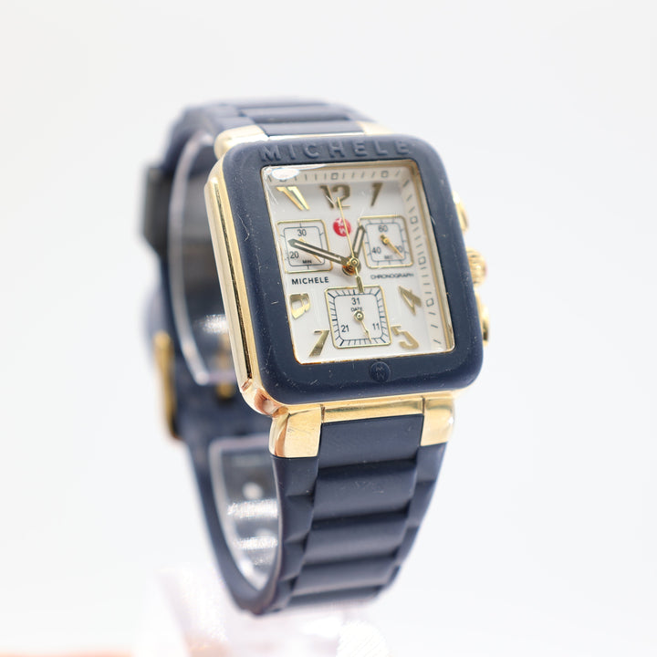 Michele Chronograph Navy Blue Jelly Bean Silicone Watch
