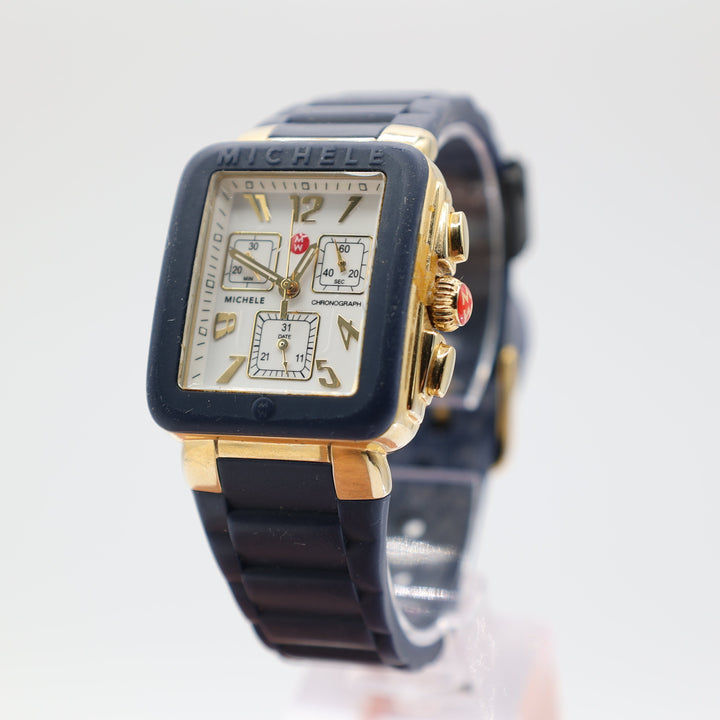 Michele Chronograph Navy Blue Jelly Bean Silicone Watch