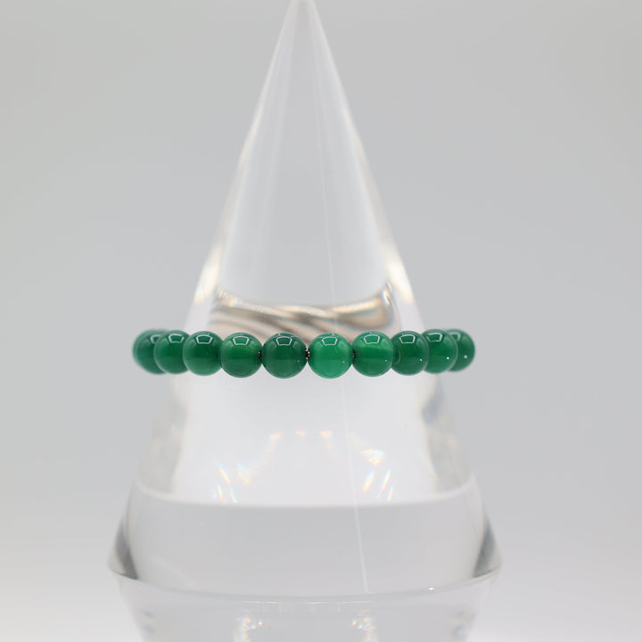 David Yurman Sterling Silver Green Onyx Bead Bolo Bracelet