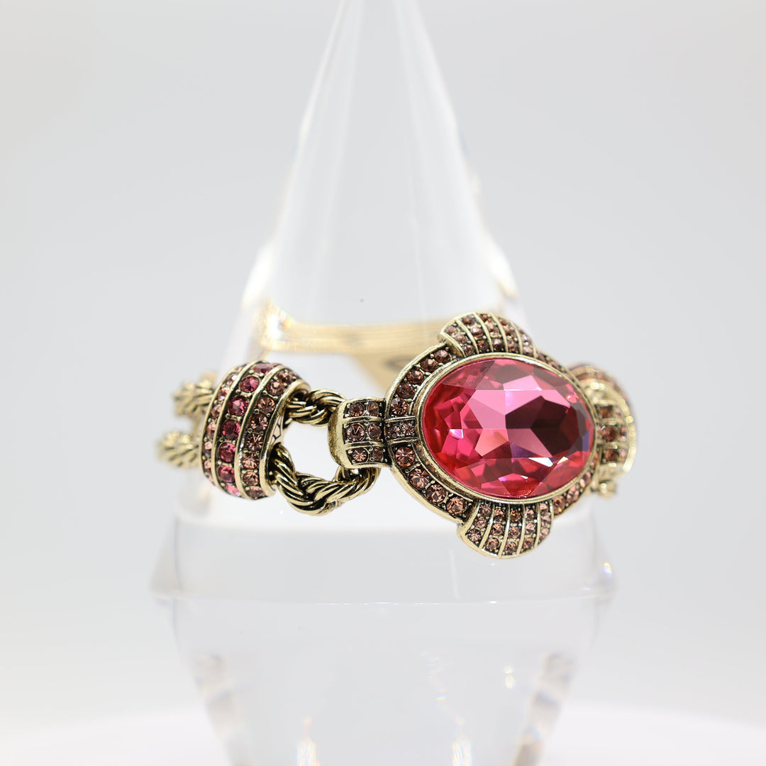 Heidi Daus Large Pink Crystal "Chain of Events" Bracelet