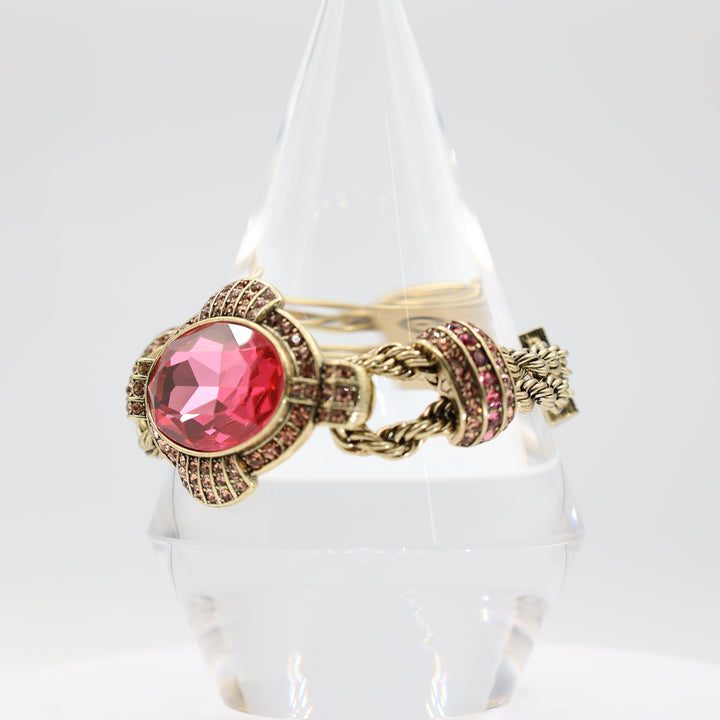 Heidi Daus Large Pink Crystal "Chain of Events" Bracelet