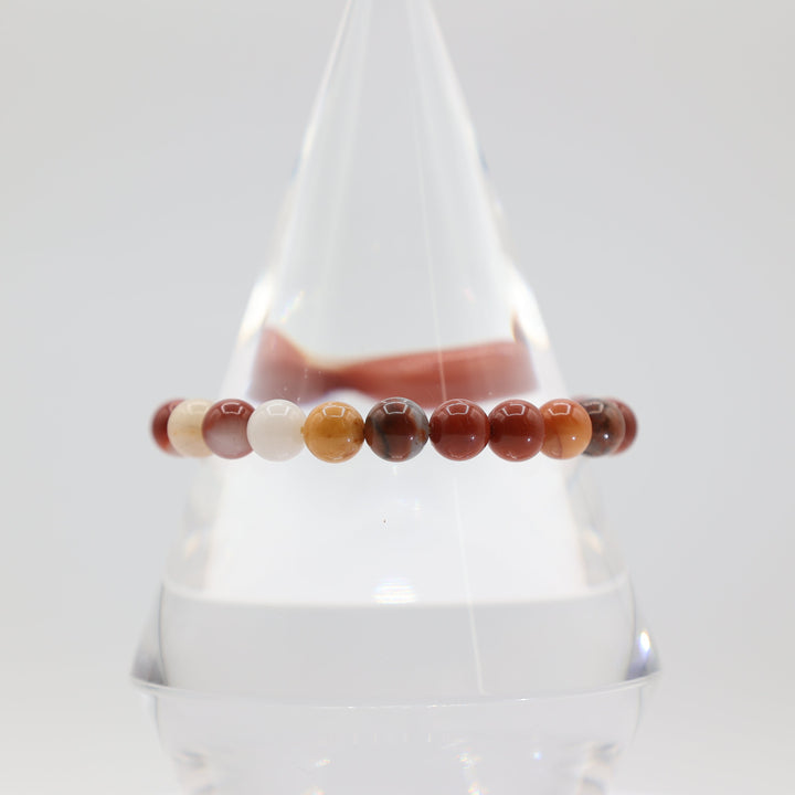 Red and Orange Agate Beaded Bracelet