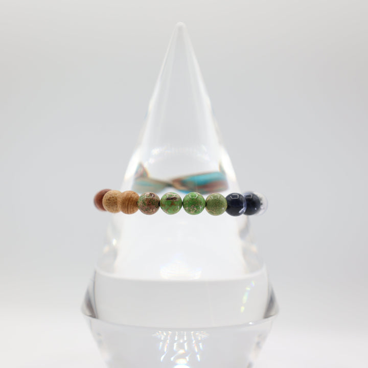Multi-Color Natural Stone Beaded Bracelet