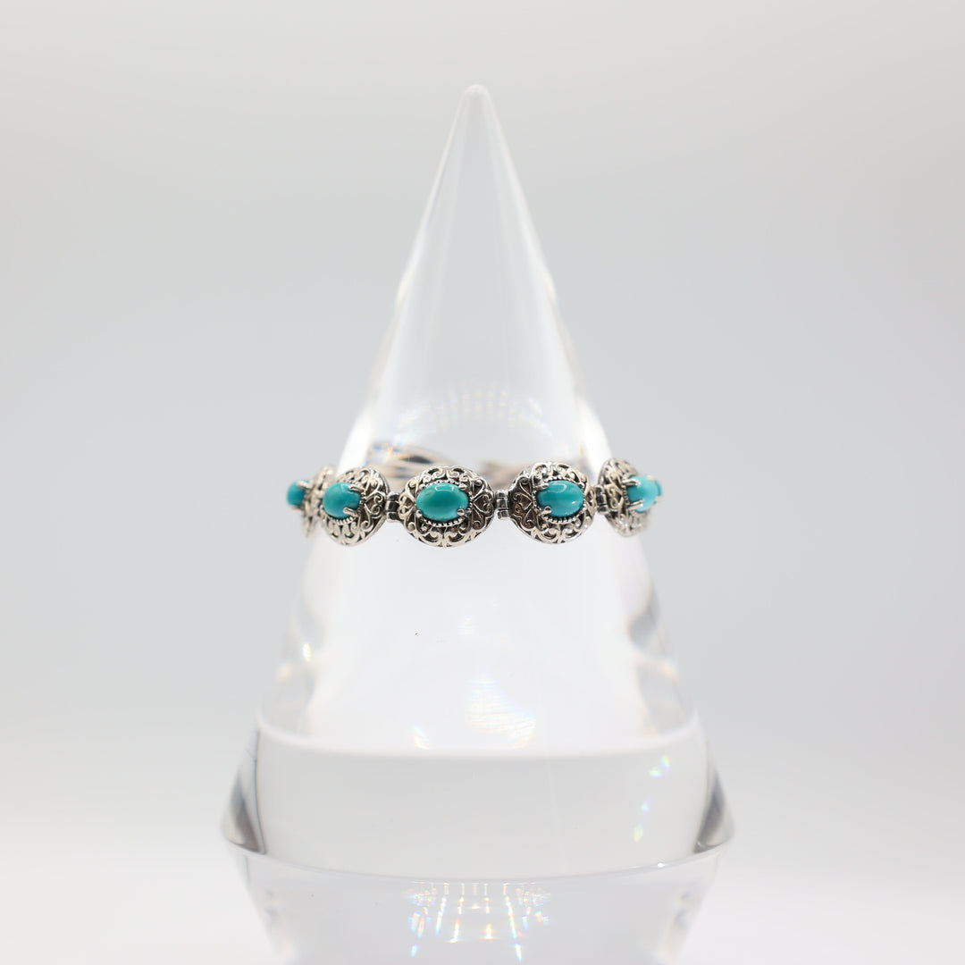 Faux Turquoise and Silver Bracelet