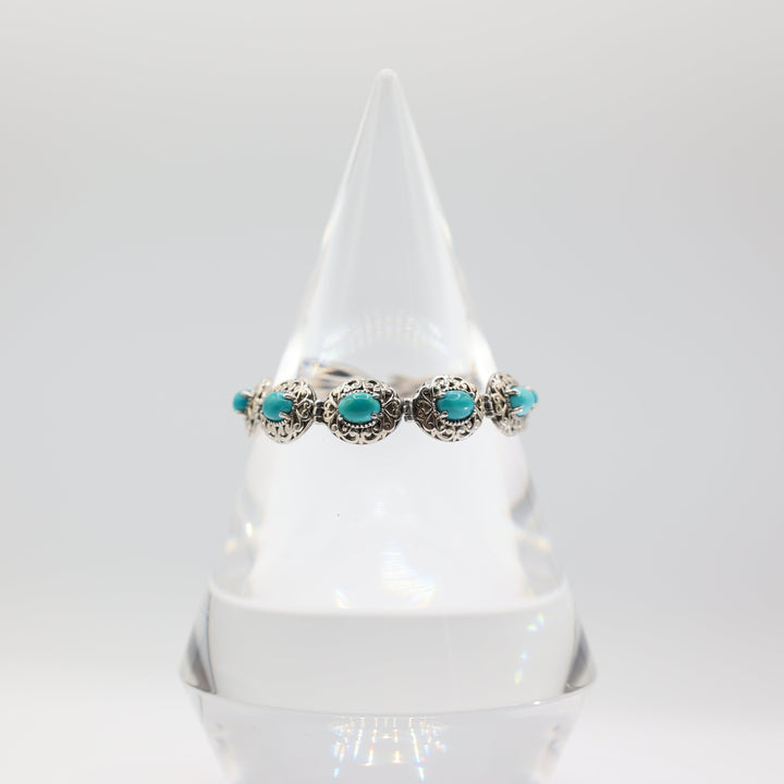 Faux Turquoise and Silver Bracelet