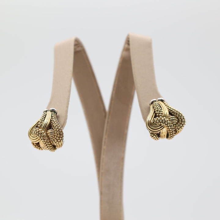 925 Sterling Silver & 14k Gold Lagos Caviar Collection Earrings